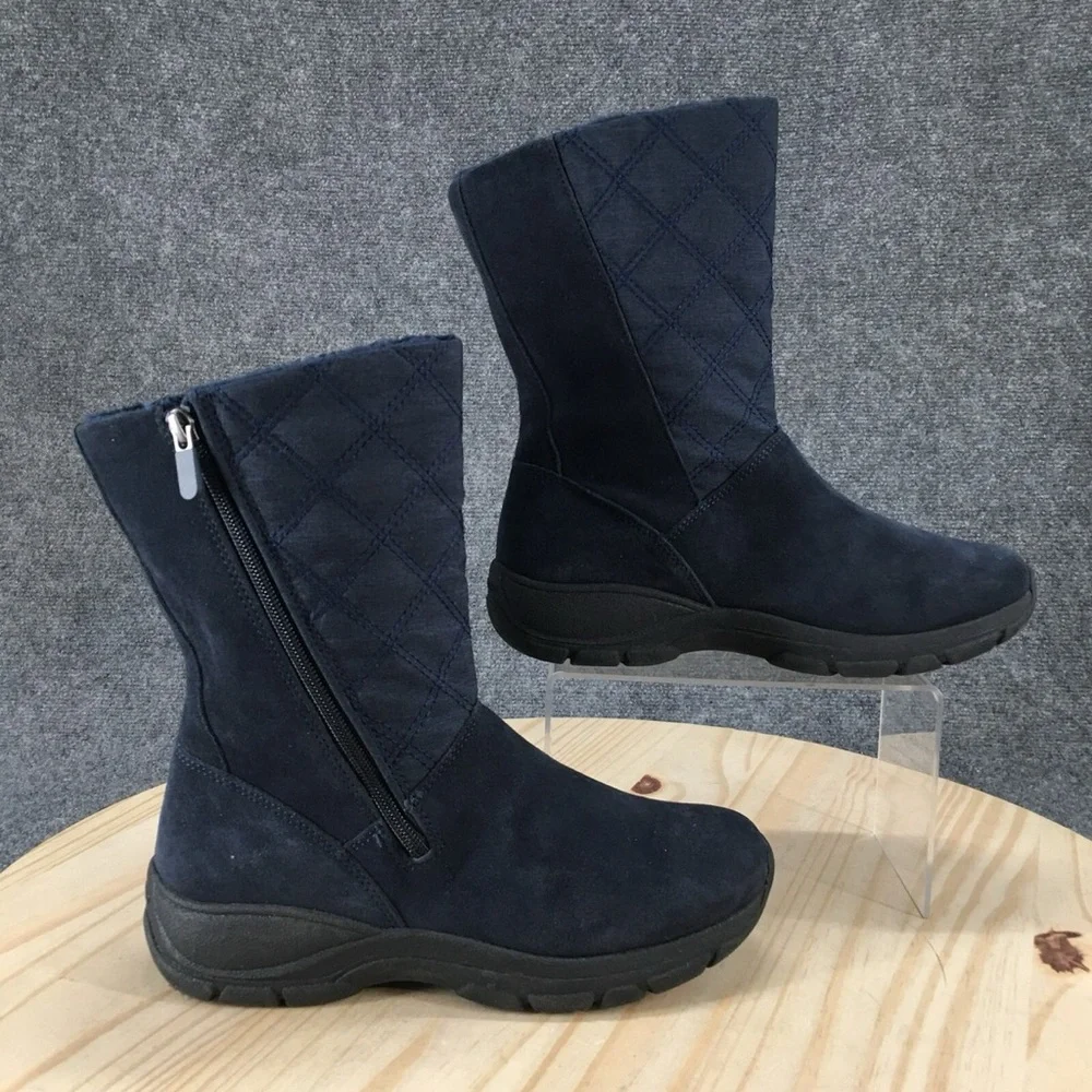 Lands' End 11 Blue Winter Rain Boots inside zipper